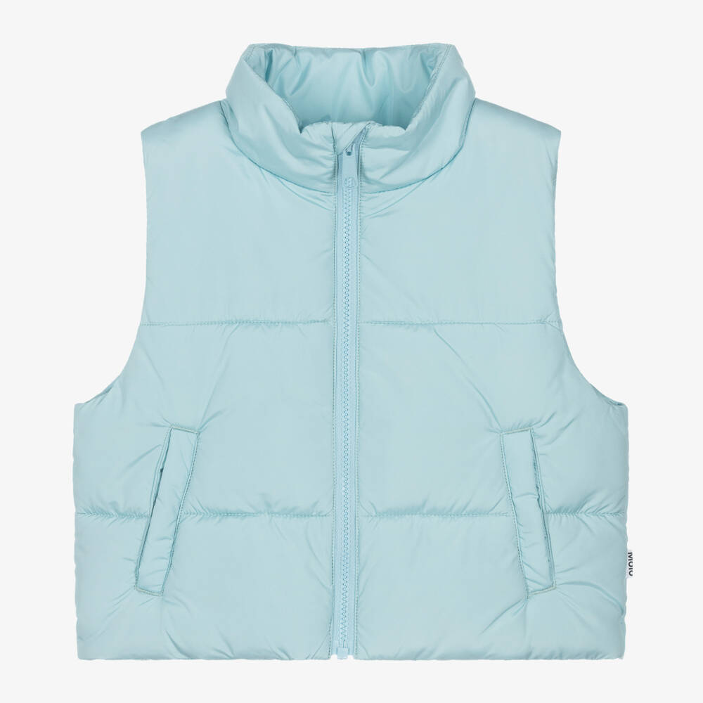 Molo-Girls Sky Blue Butterfly Vest | Childrensalon Outlet