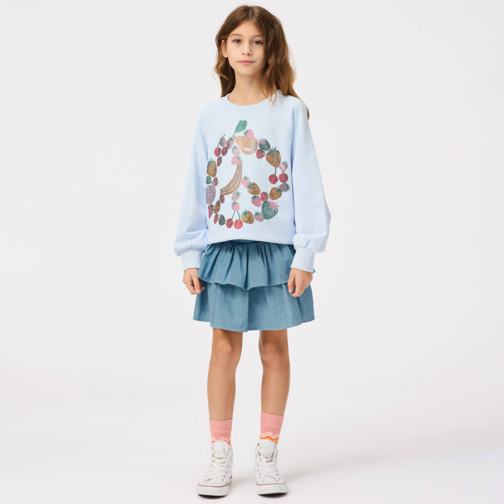 Molo-Girls Sky Indigo Layered Skirt | Childrensalon Outlet