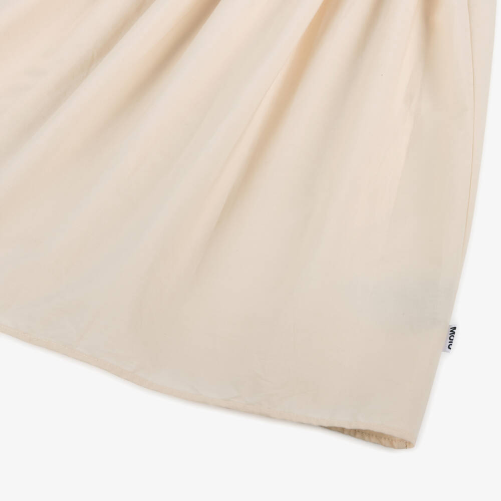 Molo-Girls Sleeveless Beige Cotton Dress | Childrensalon Outlet
