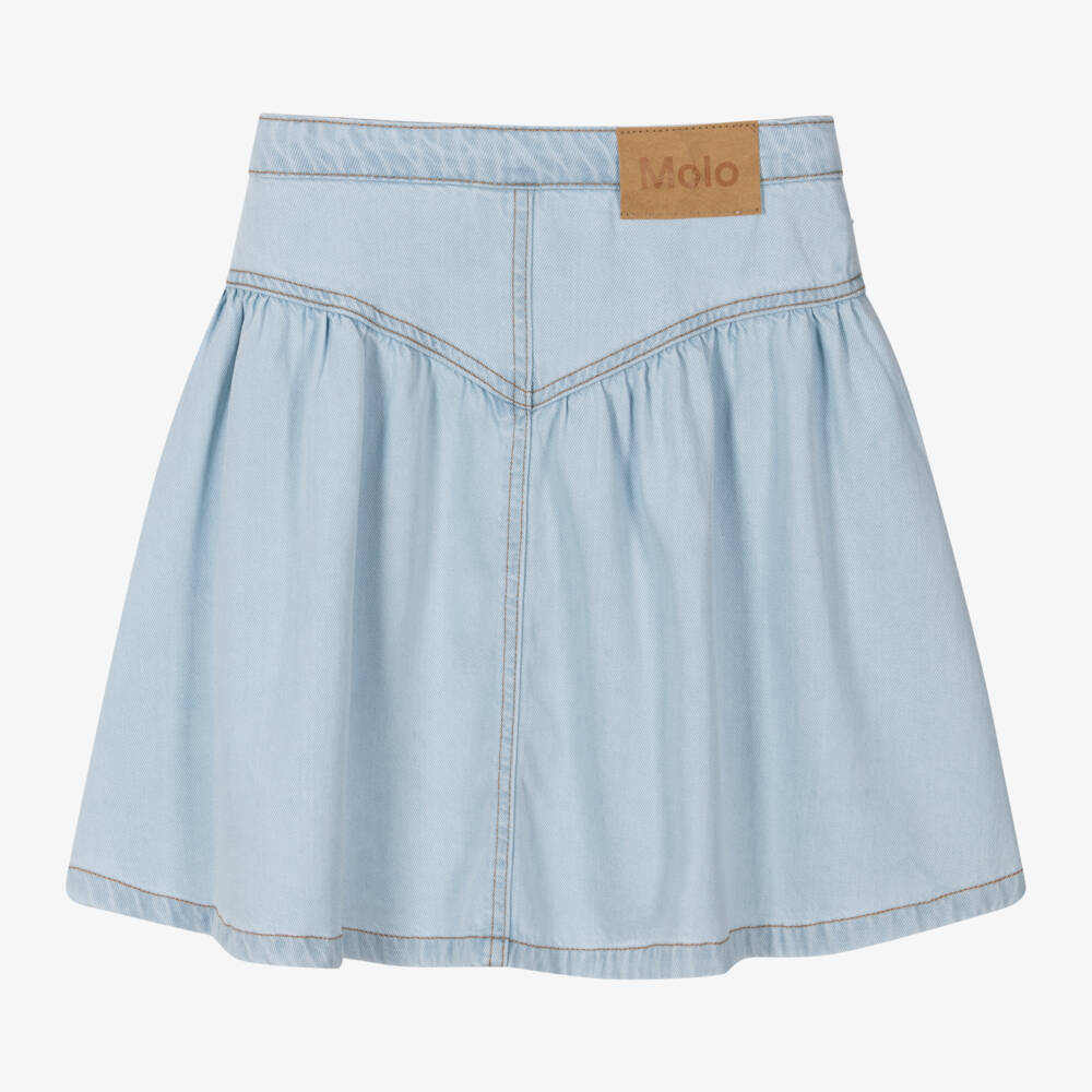 Molo-Girls Soft Blue A-Line Denim | Childrensalon Outlet