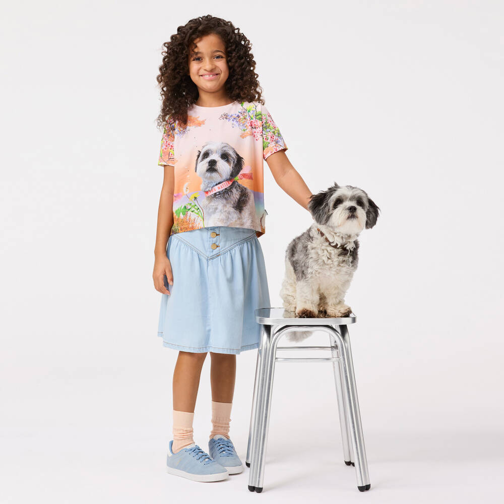 Molo-Girls Soft Blue A-Line Denim | Childrensalon Outlet