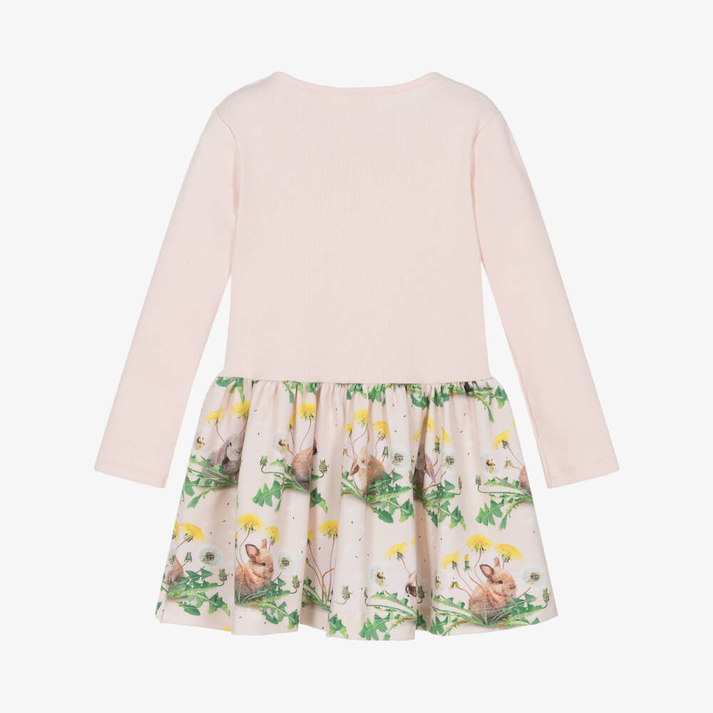 Molo-Girls Soft Pink Bunny Dress | Childrensalon Outlet