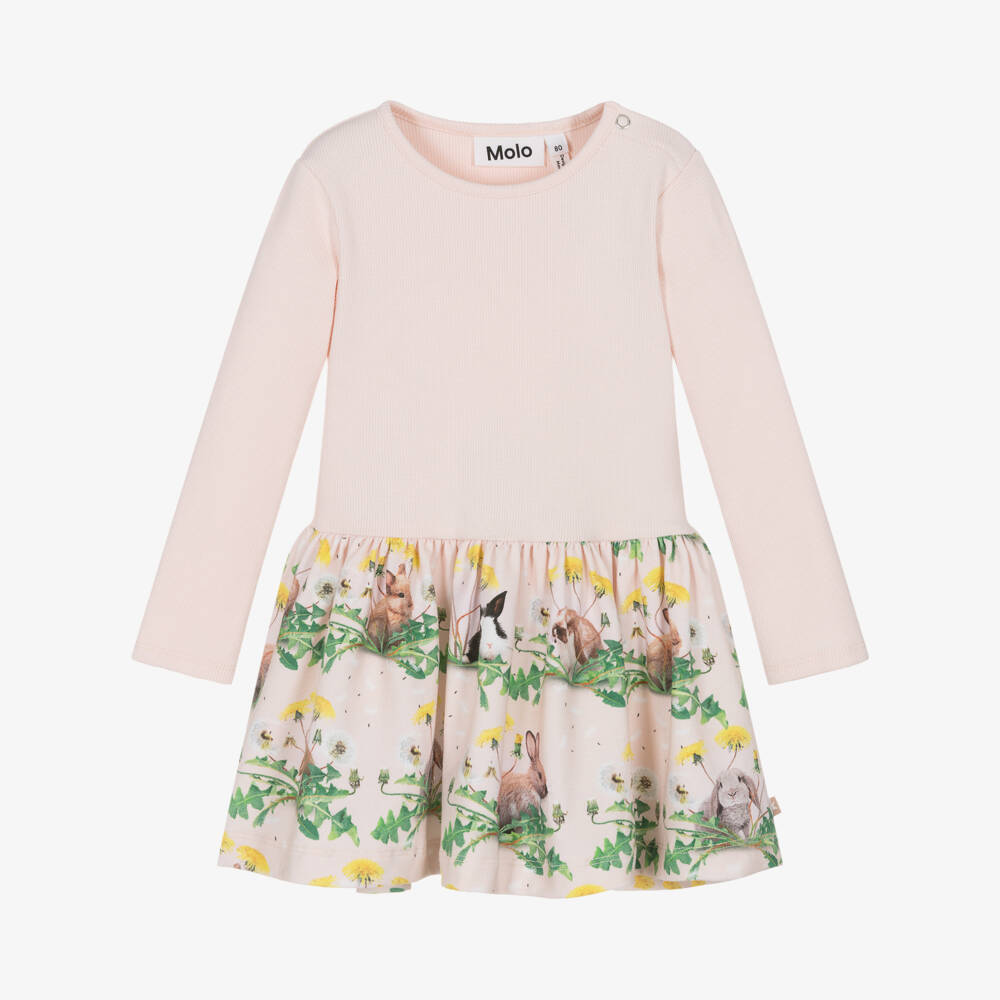 Molo-Платье для девочек с мягким розовым зайчиком | Childrensalon Outlet