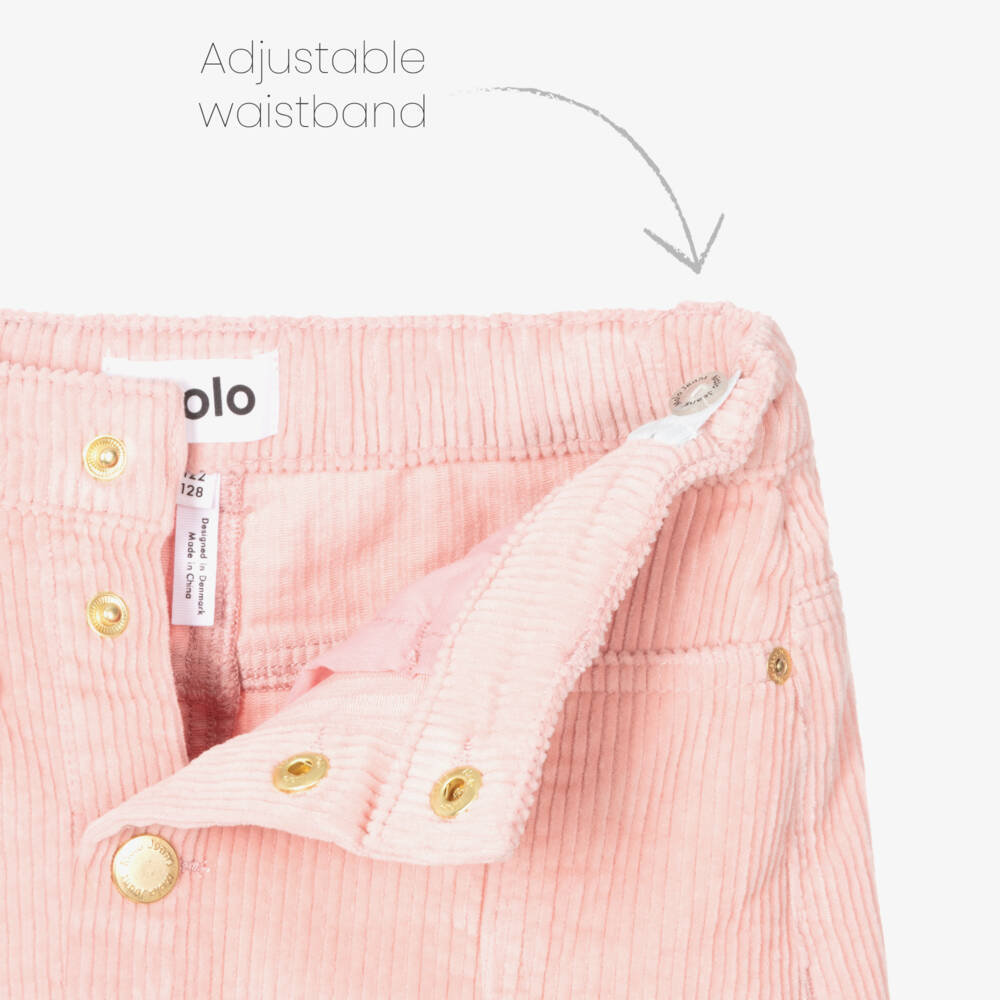 Molo-Girls Soft Pink Cord Skirt | Childrensalon Outlet