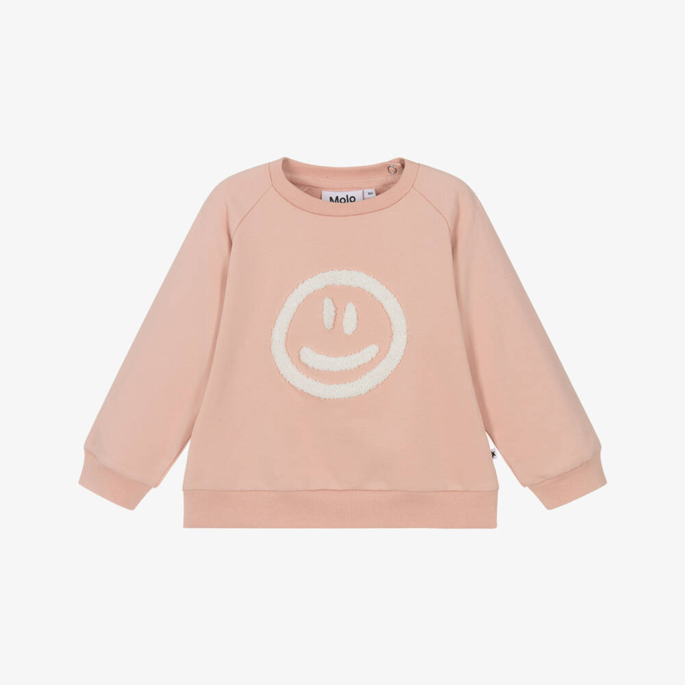 Molo-Мягкий розовый свитшот с улыбкой для девочек | Childrensalon Outlet