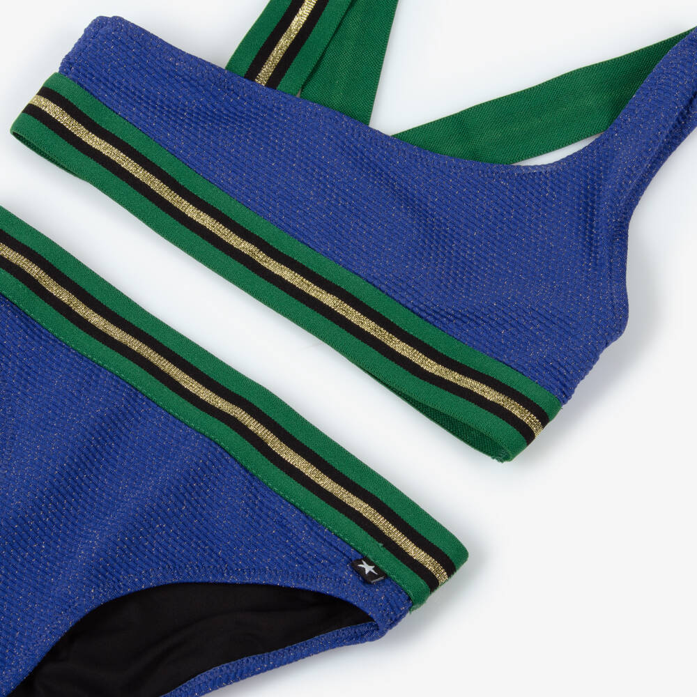 Molo-Girls Sparkling Blue Bikini Set | Childrensalon Outlet