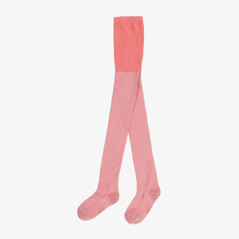 Molo-Girls Sparkling Pink Knit Tights | Childrensalon Outlet