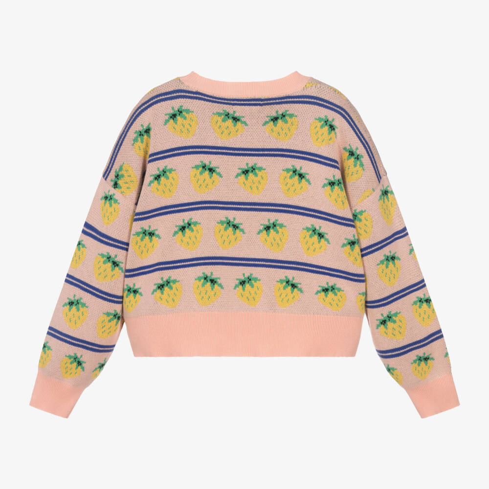 Molo-Джемпер вязаный розовый с клубничным поцелуем для девочек | Childrensalon Outlet