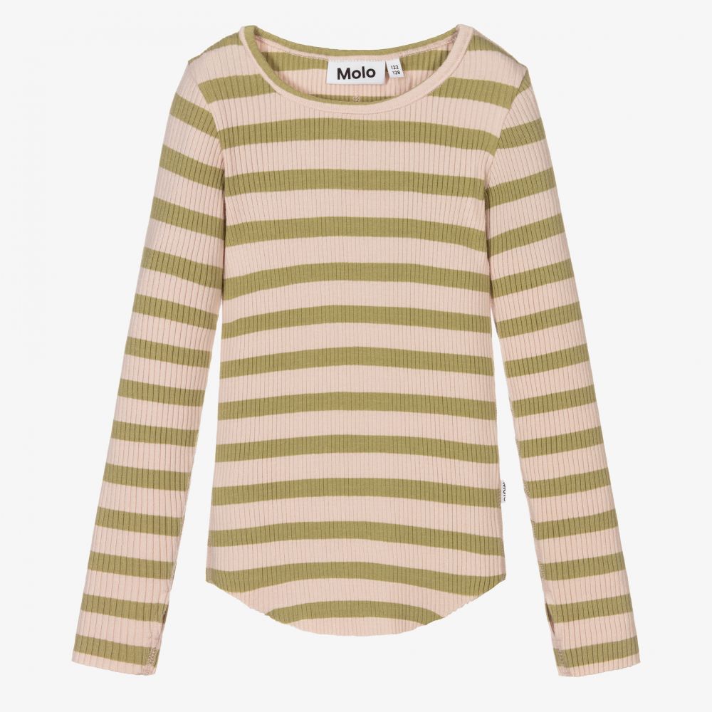 Molo-Girls Striped Cotton Top | Childrensalon Outlet