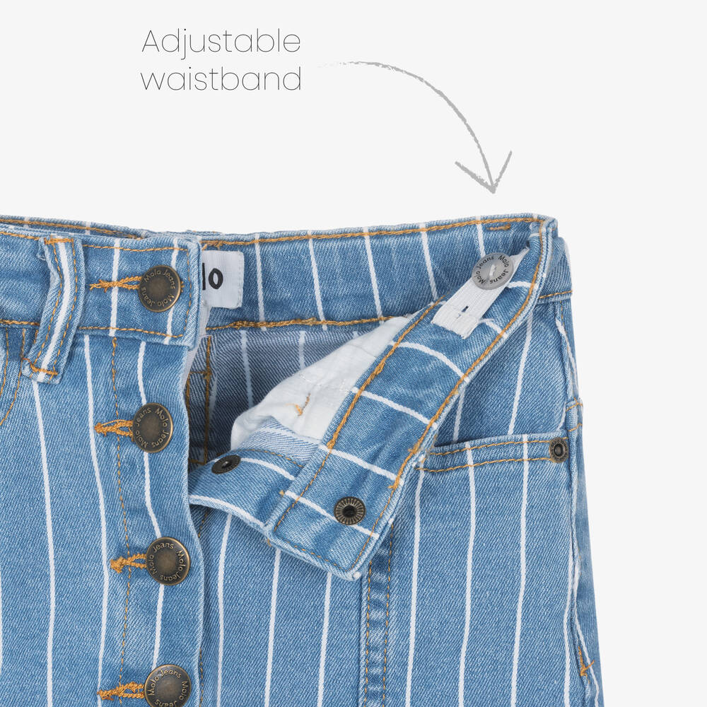 Molo-Girls Striped Denim Skirt | Childrensalon Outlet