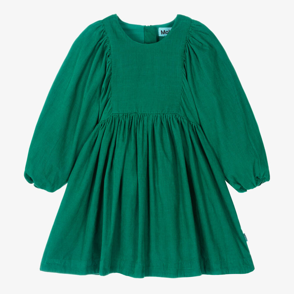 Molo-Girls Velour Puff Sleeve Dress | Childrensalon Outlet