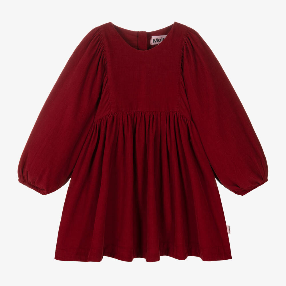Molo-Girls Velvety Puff Sleeve Dress | Childrensalon Outlet