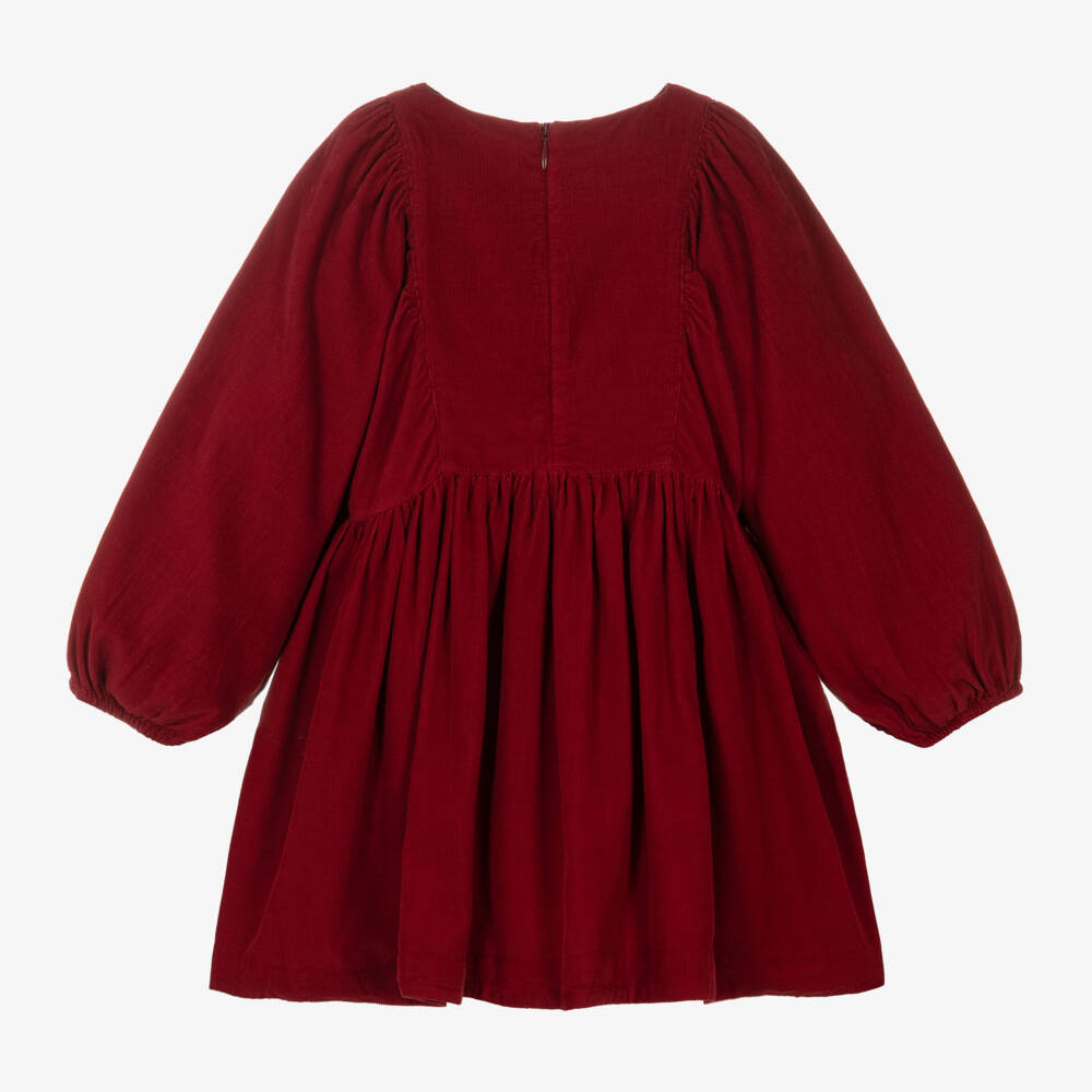 Molo-Girls Velvety Puff Sleeve Dress | Childrensalon Outlet