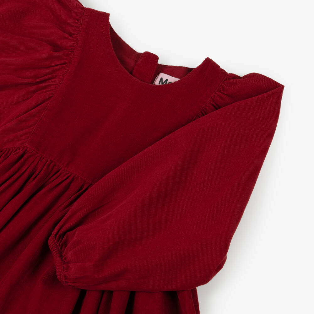 Molo-Girls Velvety Puff Sleeve Dress | Childrensalon Outlet