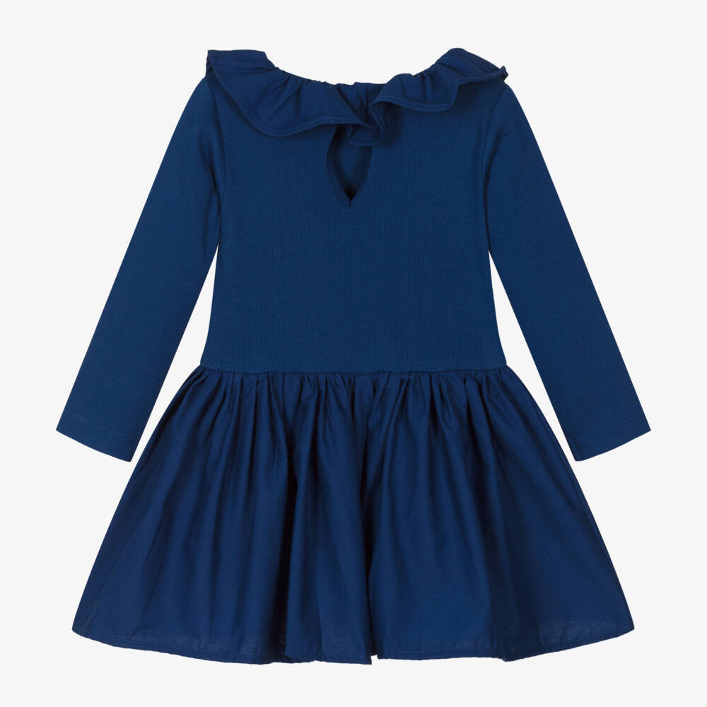 Molo-Girls Vibrant Blue Frilled Dress | Childrensalon Outlet