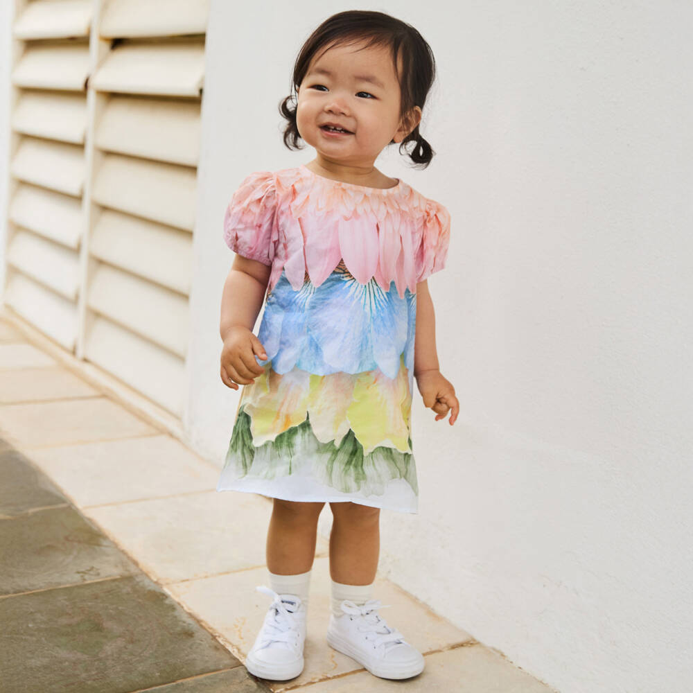 Molo-Girls Vibrant Floral Cotton Dress | Childrensalon Outlet