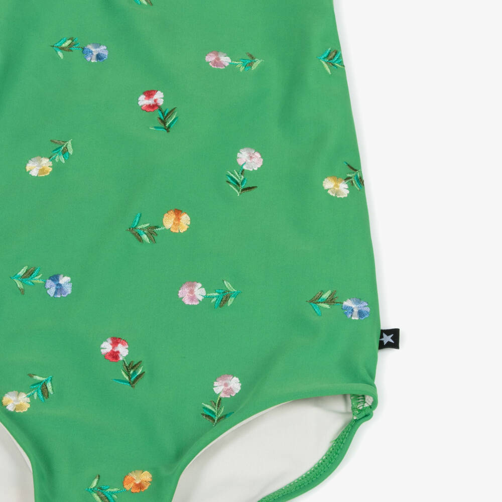 Molo-مايوه بناتي أخضر زاهي بنقشة زهور | Childrensalon Outlet