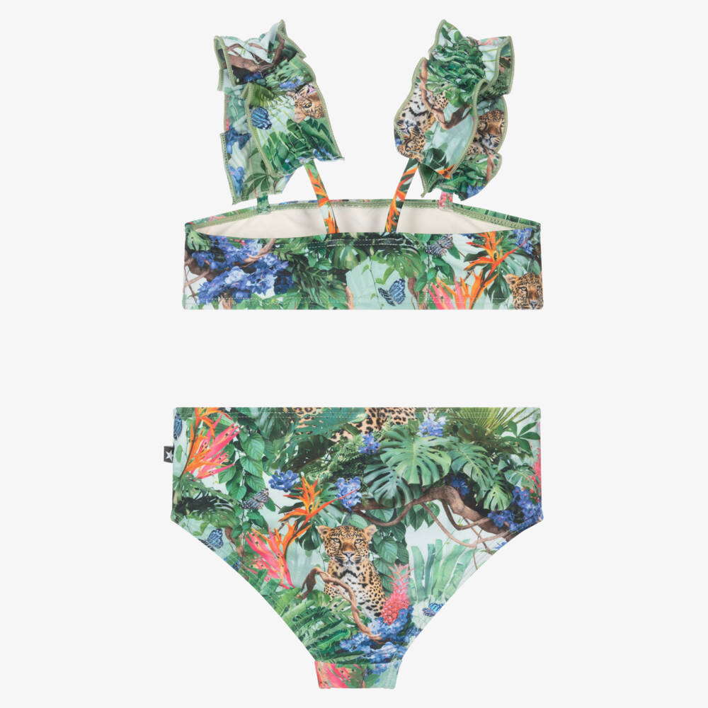 Molo-Girls Vibrant Green Jungle Bikini | Childrensalon Outlet