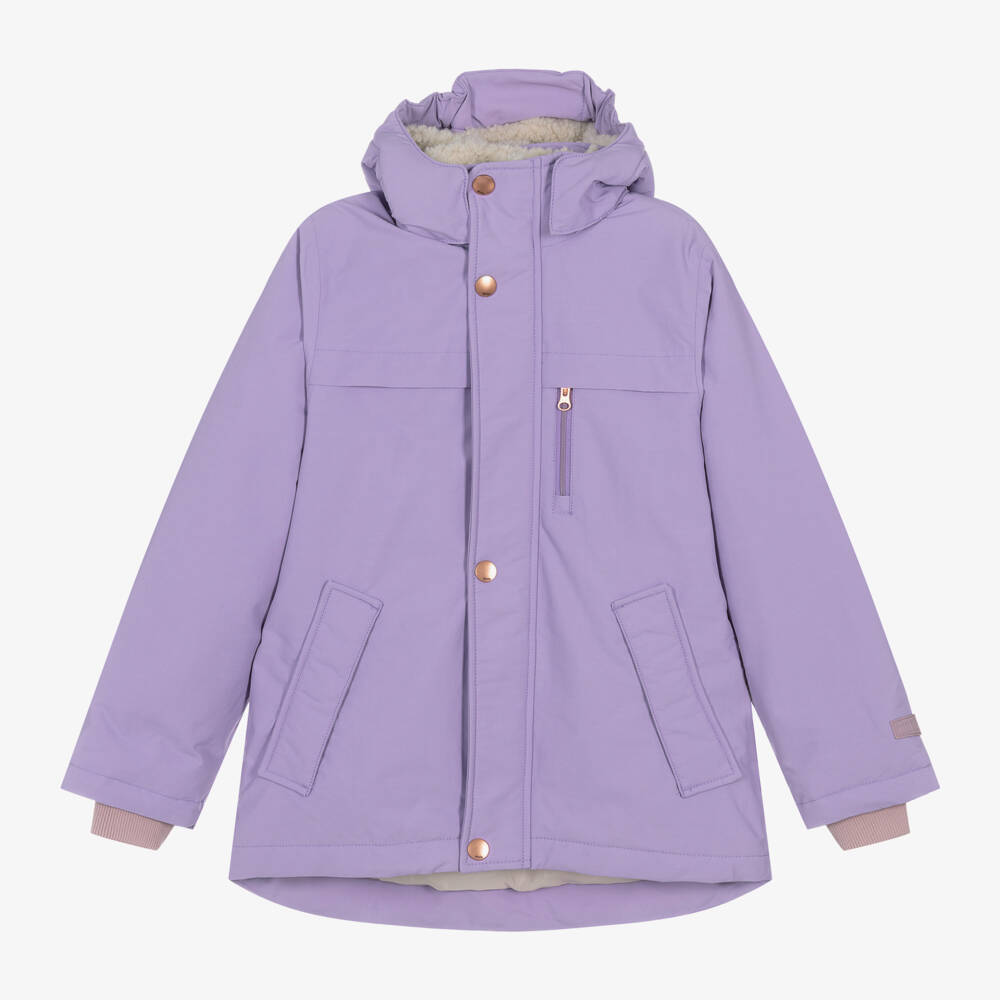 Molo-Girls Violet Hooded Rain Jacket | Childrensalon Outlet
