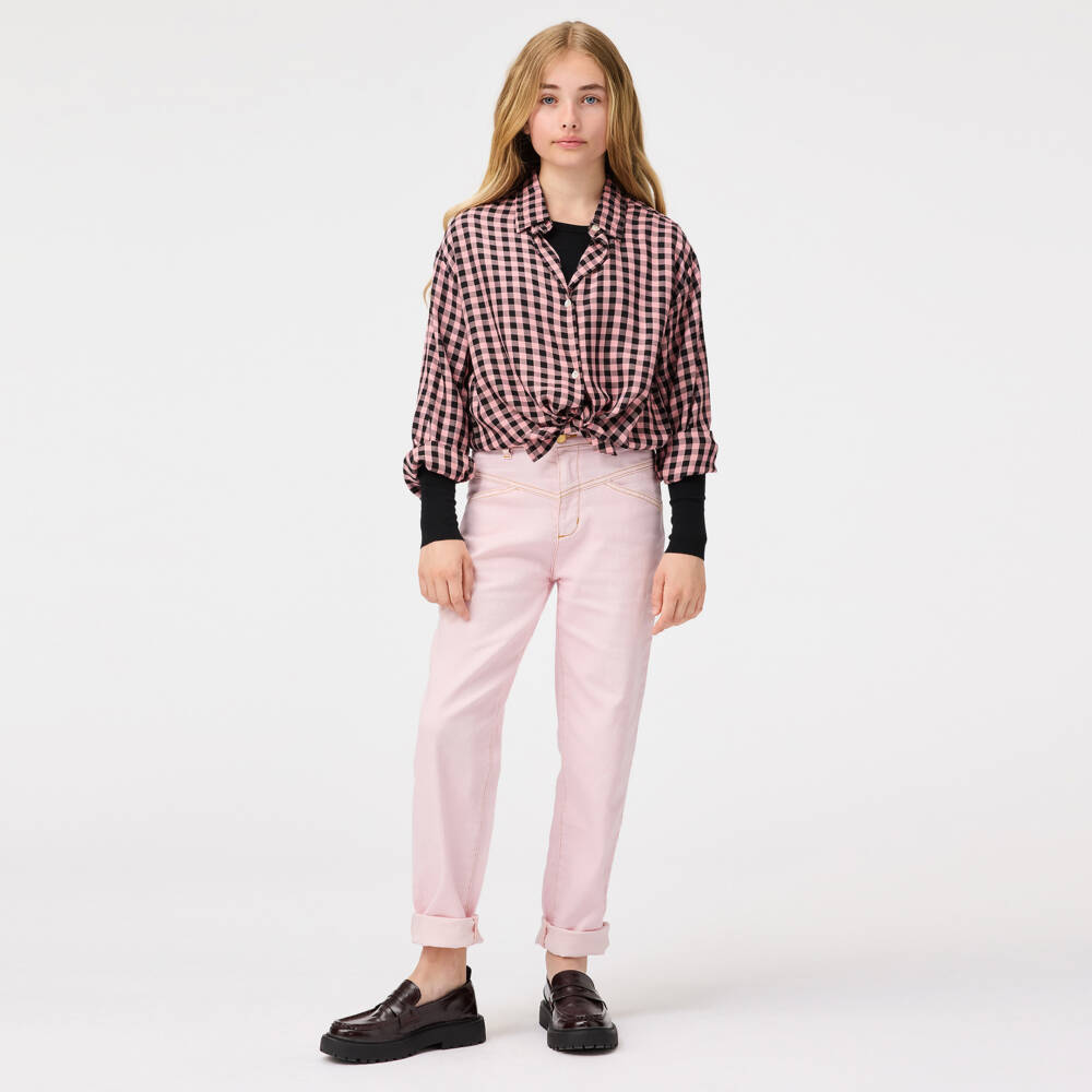 Molo-Girls Viscose Gingham Tie-Up Top | Childrensalon Outlet