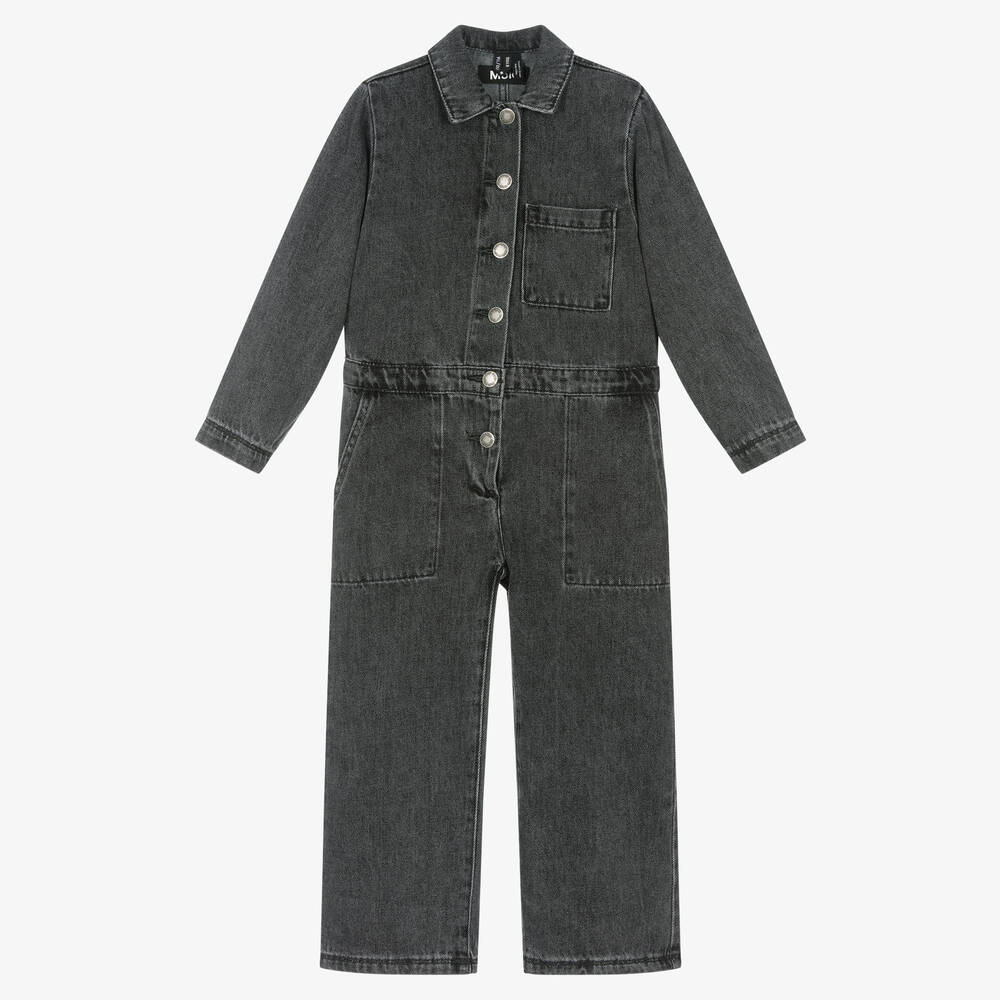 Molo - Combi-pantalon gris délavé en jean fille | Childrensalon