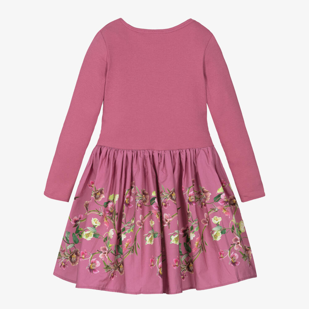 Molo-Girls Wavy Floral Cotton Dress | Childrensalon Outlet