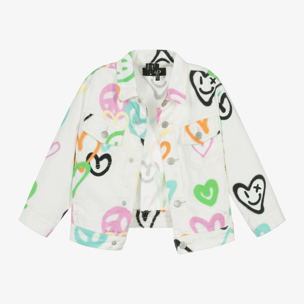 Molo-Girls White Denim Jacket | Childrensalon Outlet