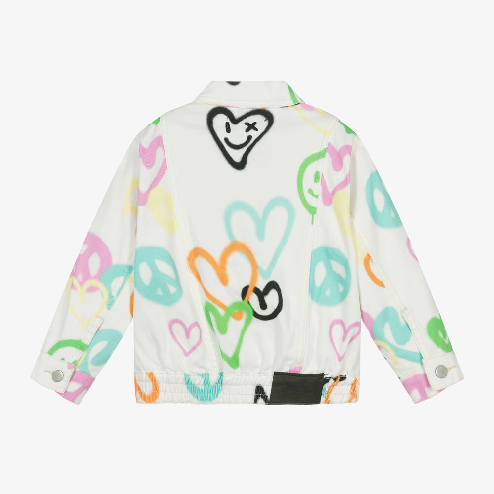 Molo-Girls White Denim Jacket | Childrensalon Outlet