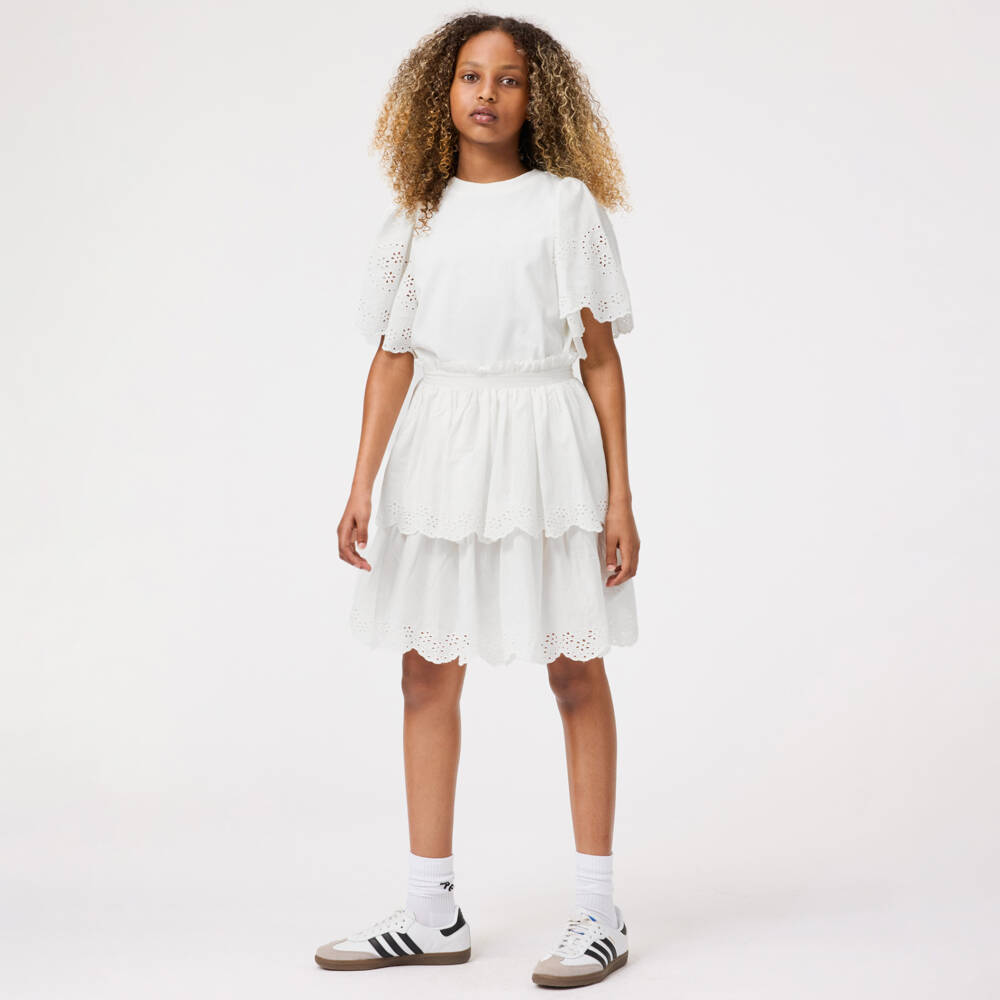 Molo-Girls White Elegance Voile Skirt | Childrensalon Outlet