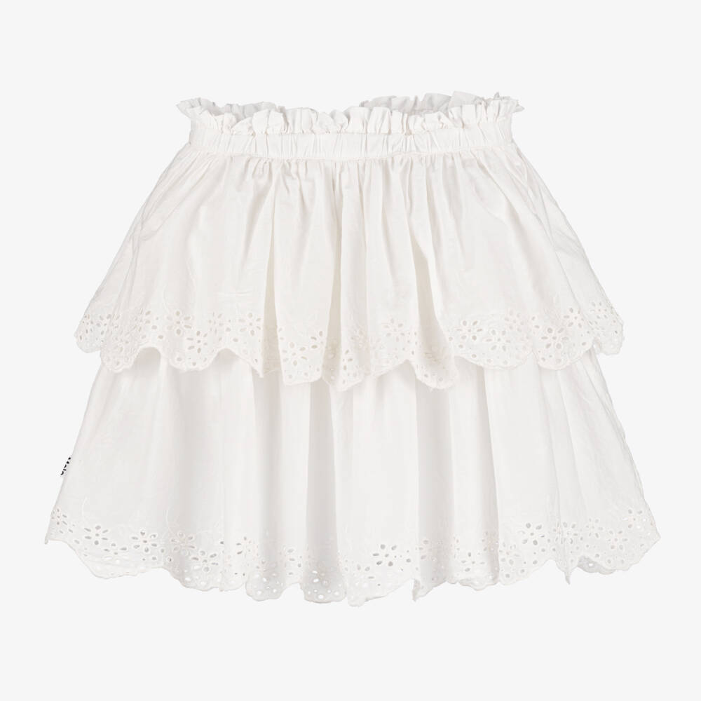 Molo-Girls White Elegance Voile Skirt | Childrensalon Outlet