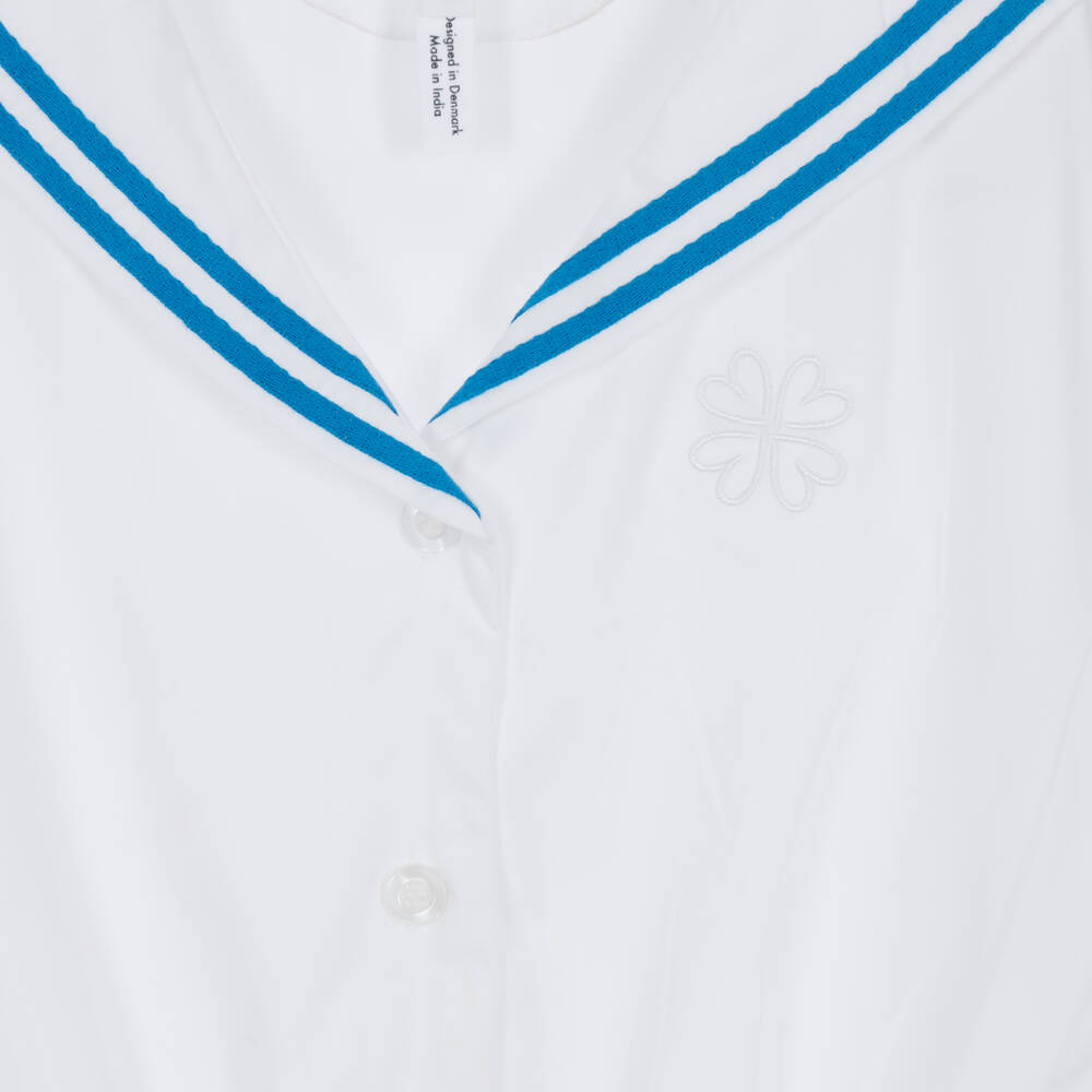 Molo-Girls White Organic Cotton Sailor Dress | Childrensalon Outlet