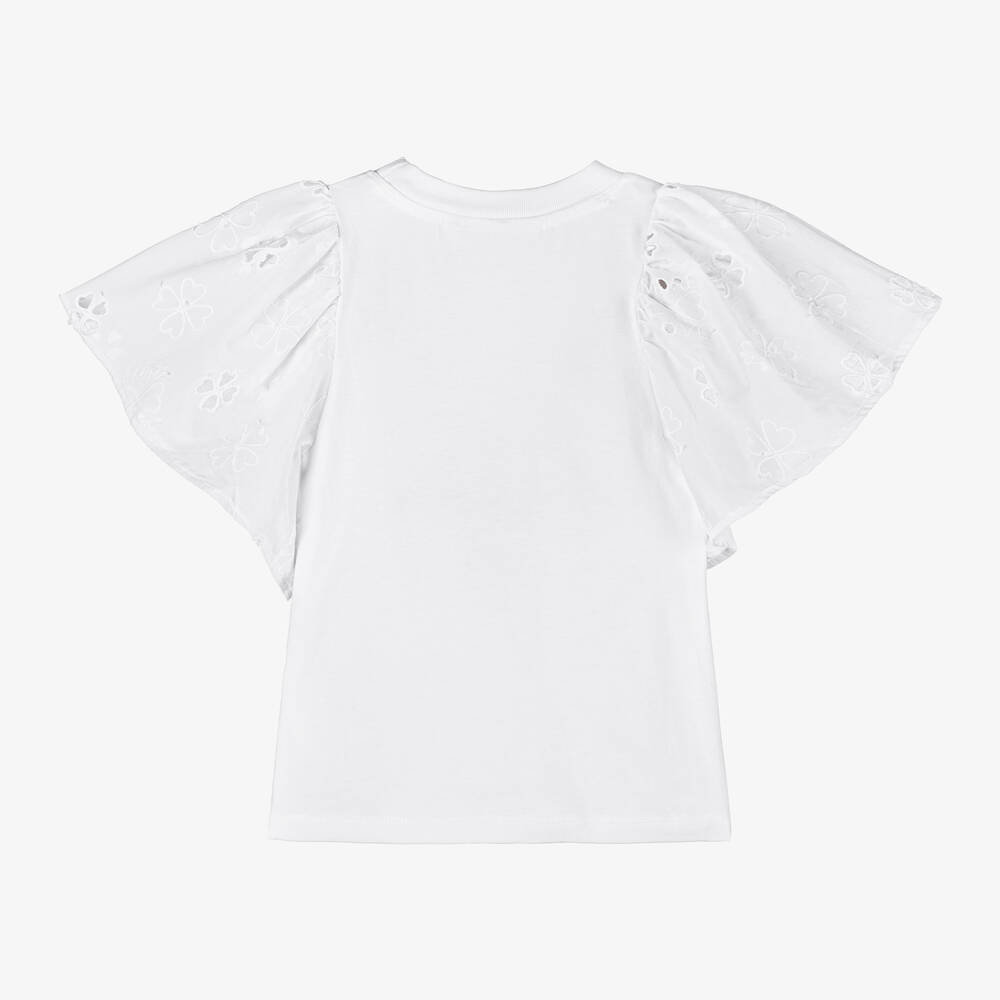 Molo-Girls White Organic Cotton Top | Childrensalon Outlet