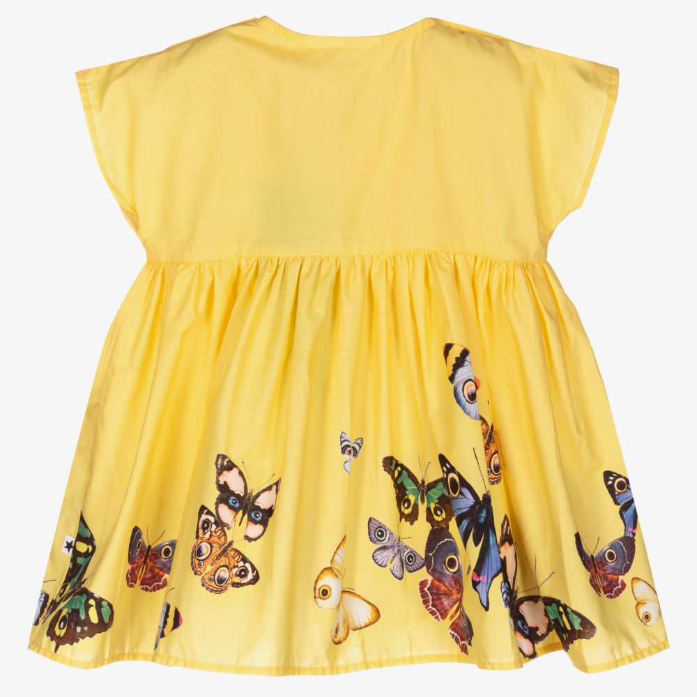 Molo-فستان قطن عضوي لون أصفر فاقع | Childrensalon Outlet