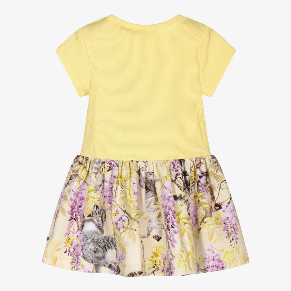 Molo - Girls Yellow Cotton Dress | Childrensalon Outlet