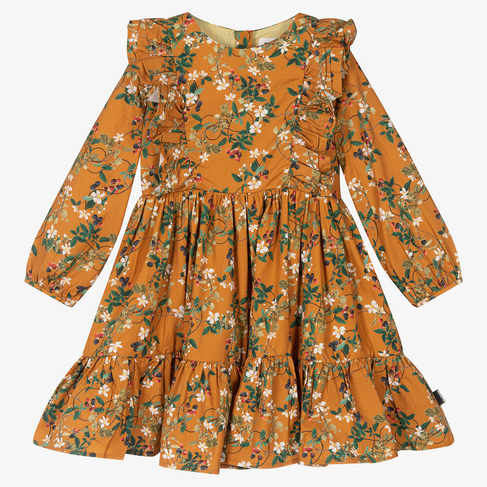 Molo-Girls Yellow Cotton Dress | Childrensalon Outlet
