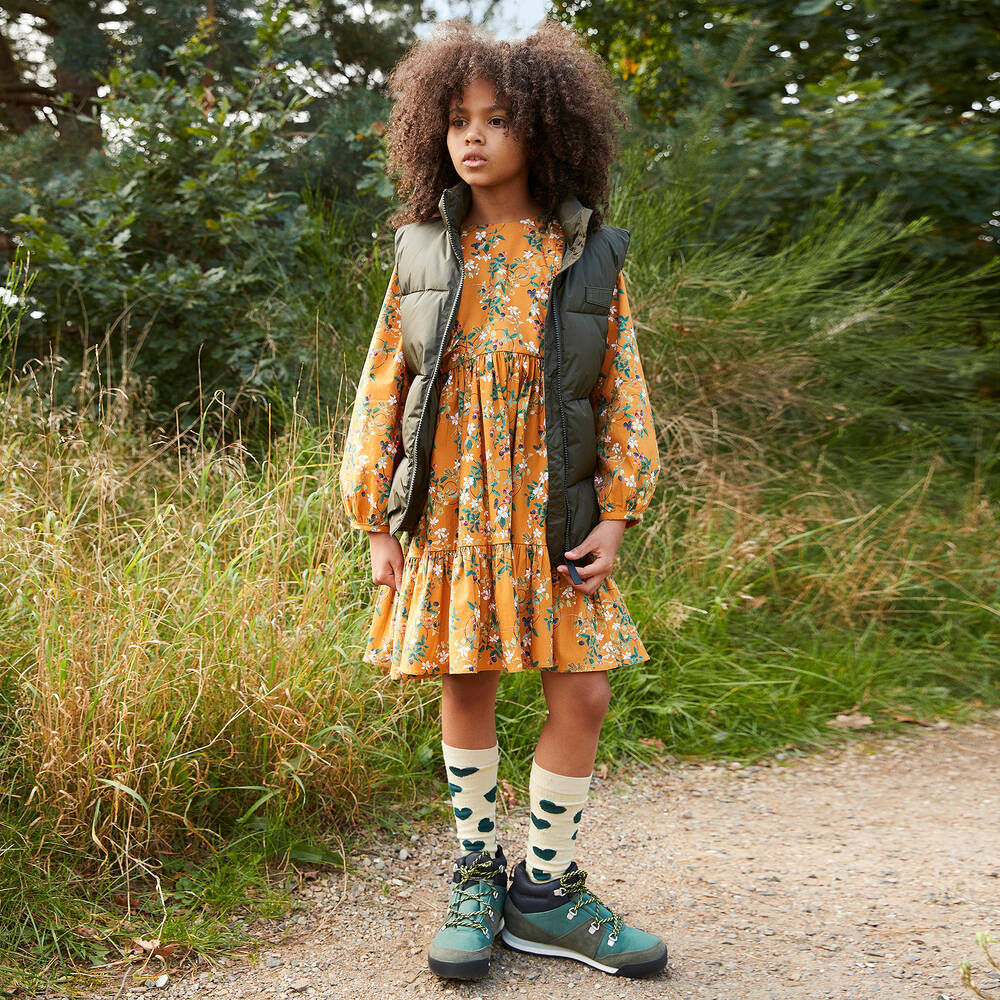 Molo-Girls Yellow Cotton Dress | Childrensalon Outlet