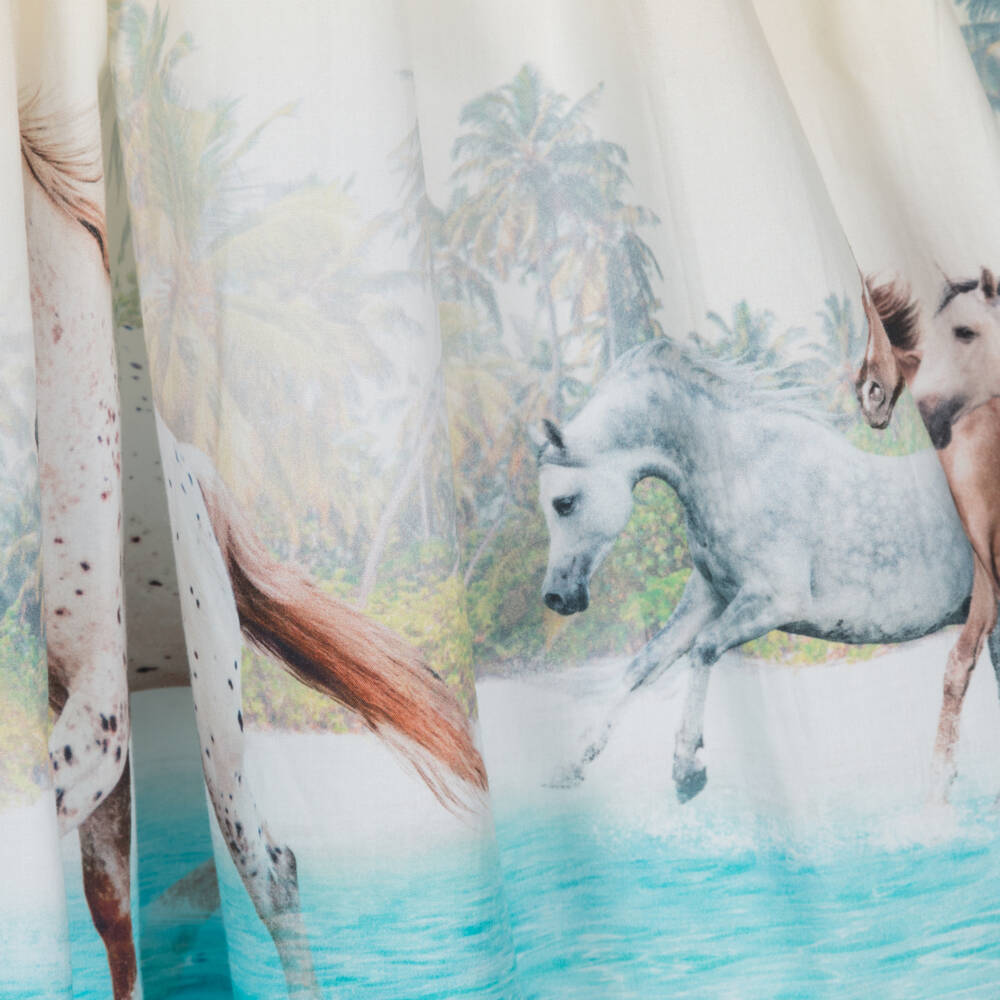 Molo-Girls Yellow Cotton Horse Dress | Childrensalon Outlet