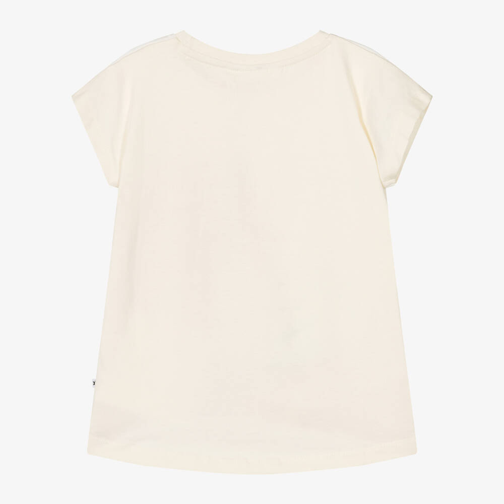 Molo-Girls Yellow Cotton Ice Cream T-Shirt | Childrensalon Outlet