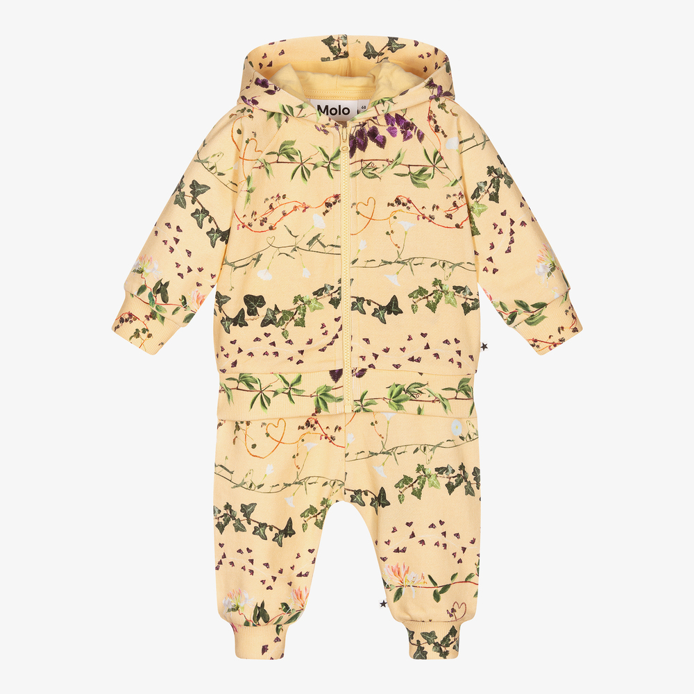 Molo - Girls Yellow Cotton Tracksuit | Childrensalon