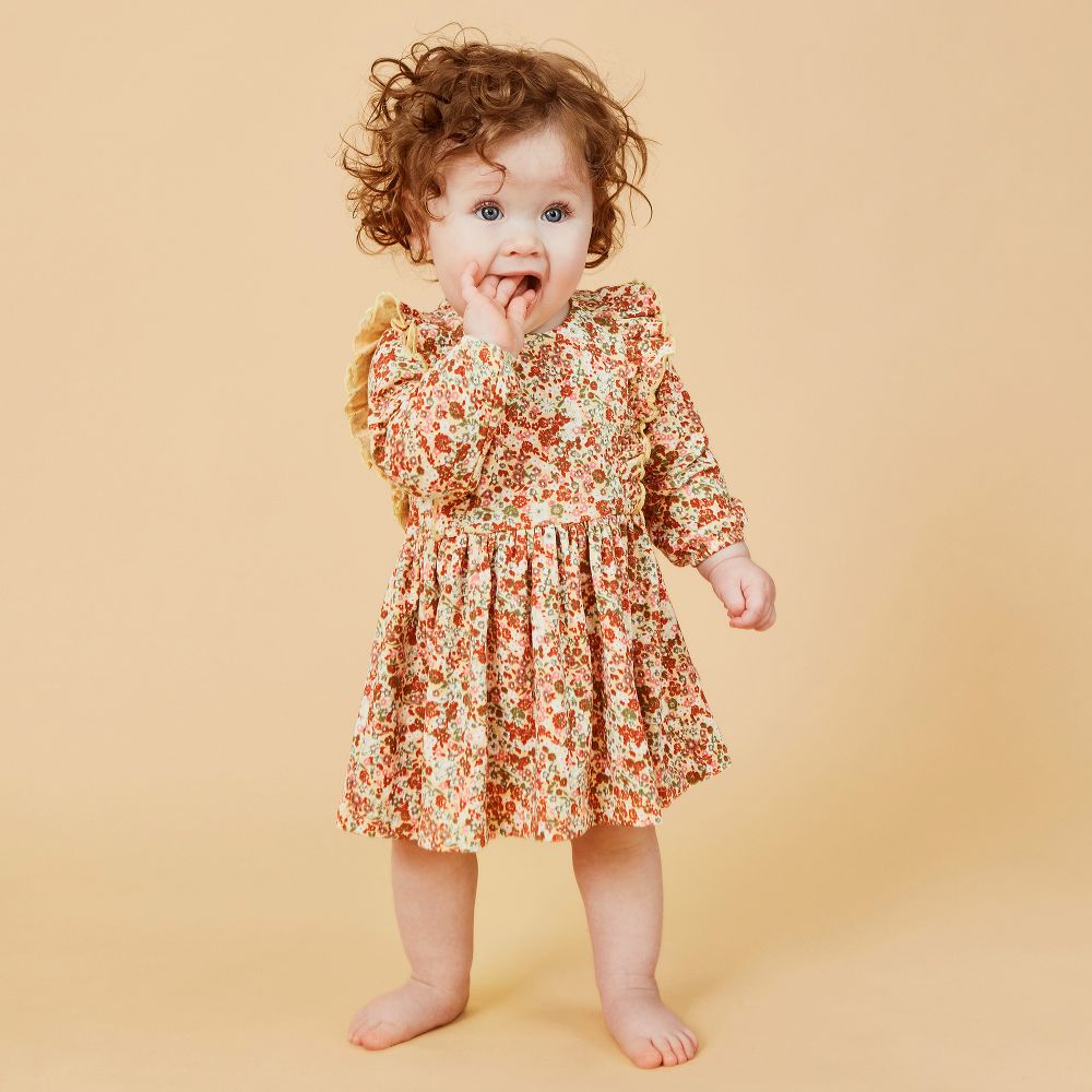 Molo - Girls Yellow Floral Dress | Childrensalon Outlet