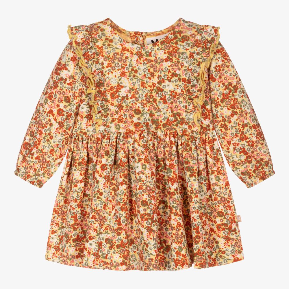 Molo-Girls Yellow Floral Dress | Childrensalon Outlet
