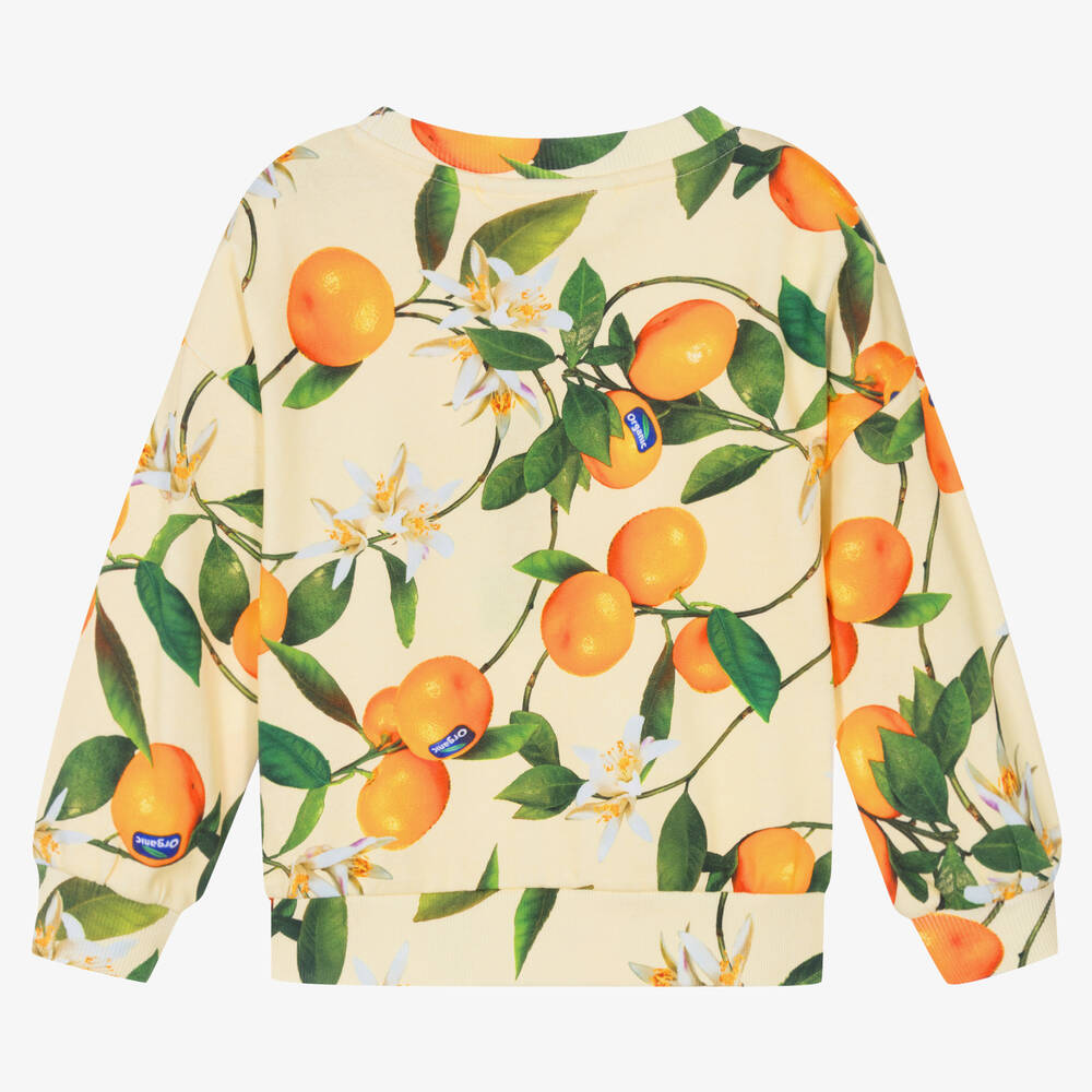 Molo-Girls Yellow Mandarin Cotton Sweatshirt | Childrensalon Outlet