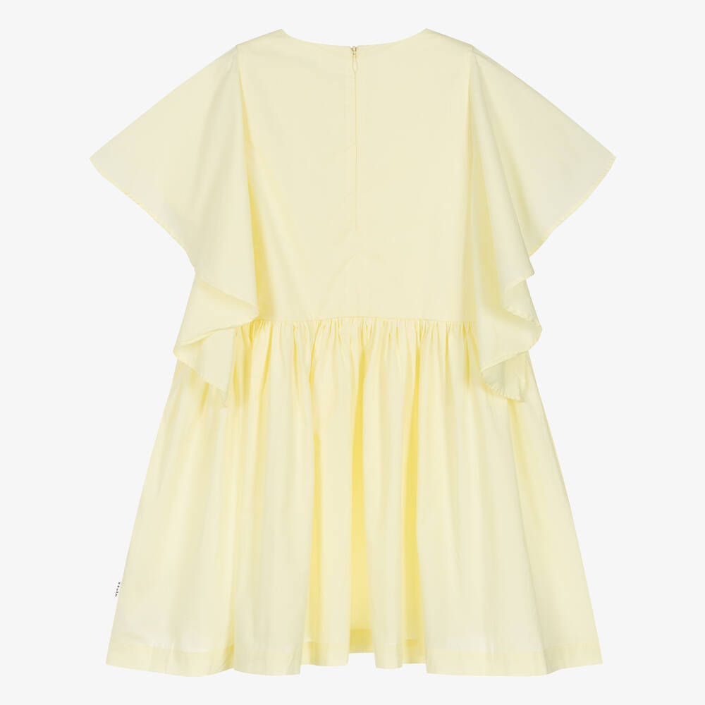 Molo-Girls Yellow Organic Cotton Poplin Dress | Childrensalon Outlet
