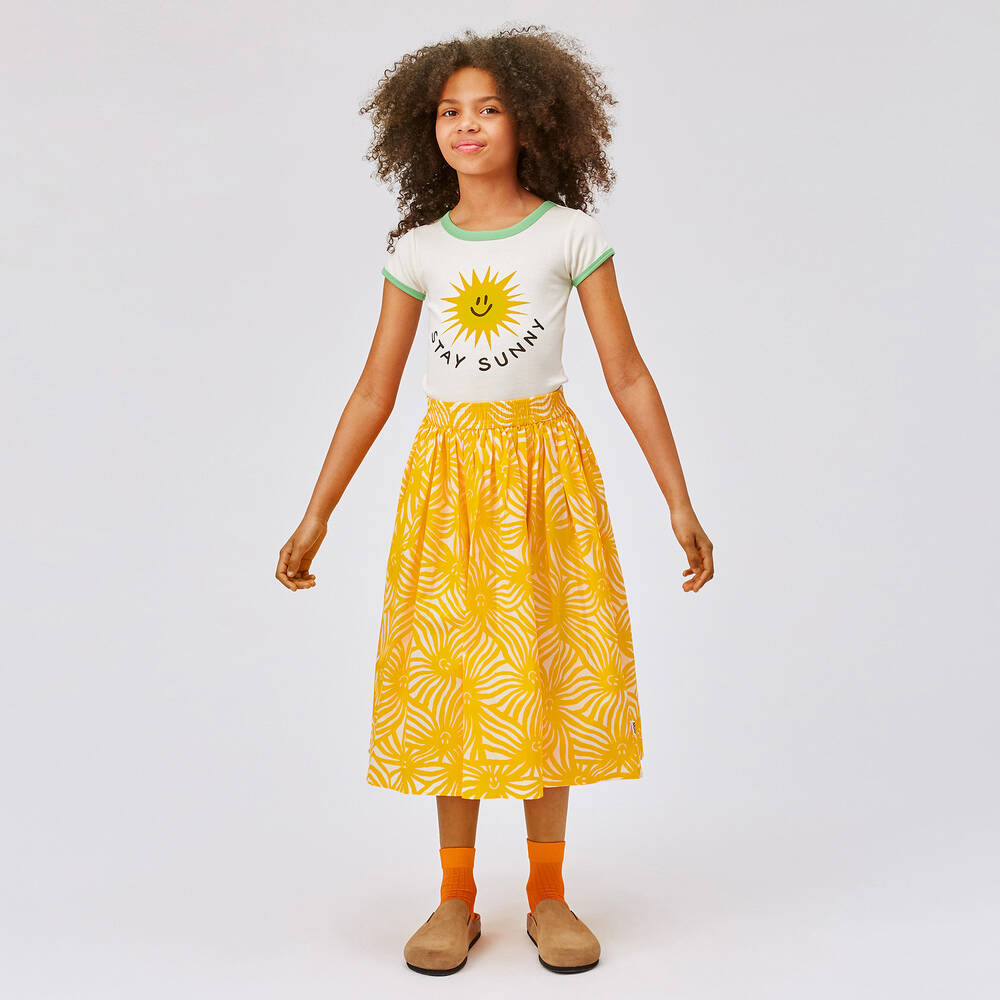 Molo Jupe jaune en coton bio fille Childrensalon Outlet