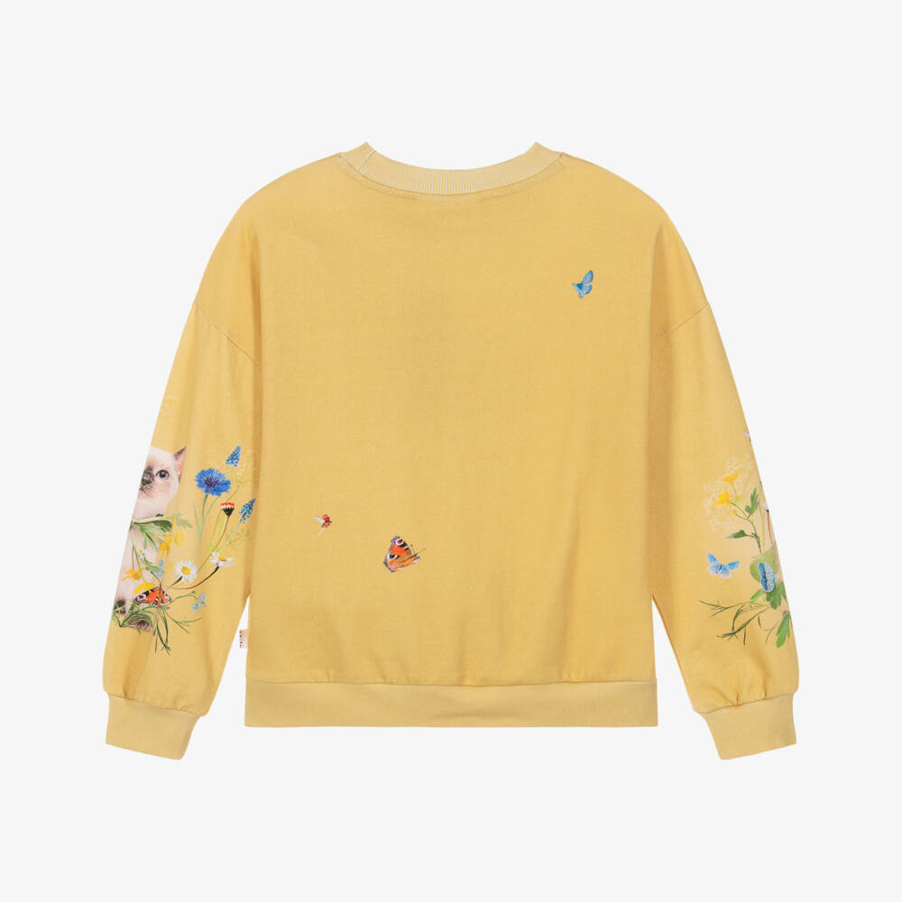 Molo-Желтый свитшот с котом для девочек | Childrensalon Outlet