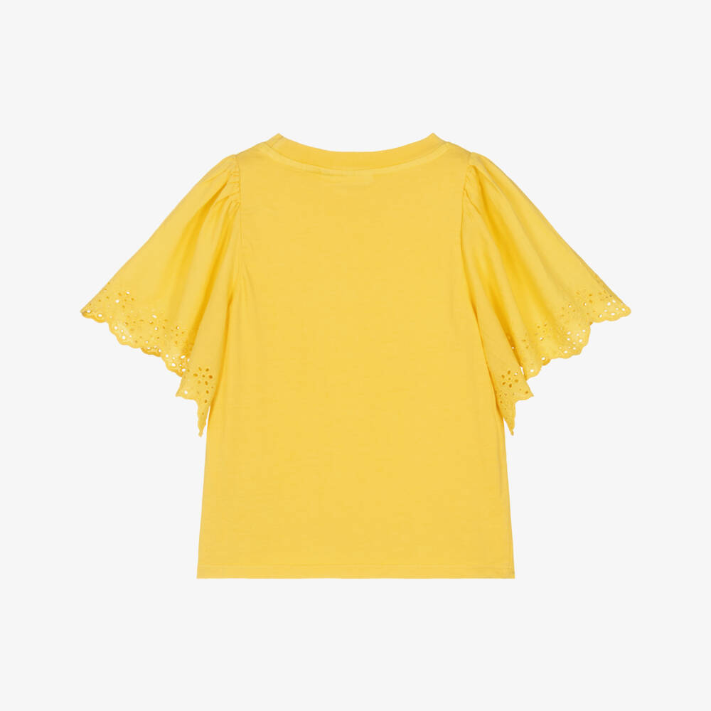 Molo-Желтая футболка с вышивкой | Childrensalon Outlet