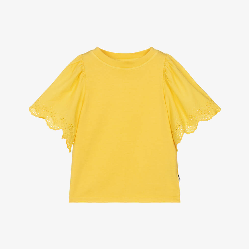 Molo-Желтая футболка с вышивкой | Childrensalon Outlet