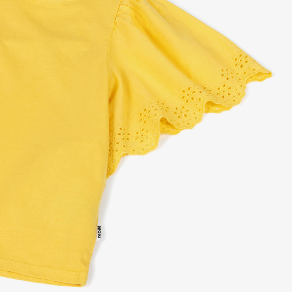 Molo-Желтая футболка с вышивкой | Childrensalon Outlet