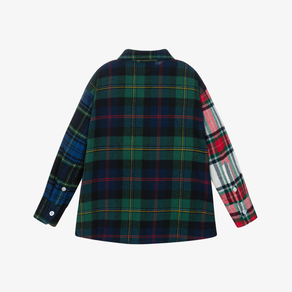 Molo-Green And Red Check Shirt | Childrensalon Outlet