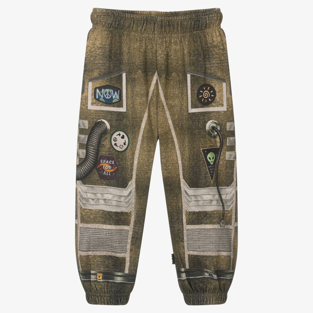 Molo - Green Astronaut Print Joggers | Childrensalon